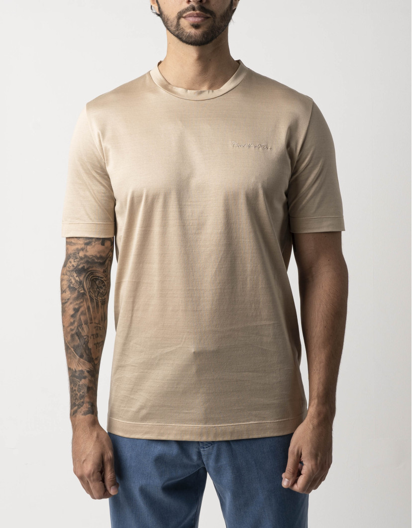Castello d'Oro Beige T-shirt 100% Cotton Regular Fit image